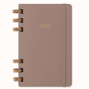 Agenda Espiral Moleskine 2025 Tamaño L/A5 Tapa Dura Color Almendra