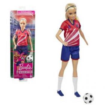 Barbie Footballer Doll - Soccer Player with Red Jersey by Mattel