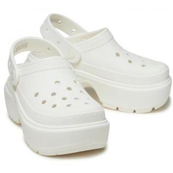 Crocs Stomp Women's Clogs and Flip-flops - White/Chalk - Sizes: M7/W8, 6, 8