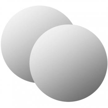 Round Glass Wall Mirrors Set of 2 - 70 cm