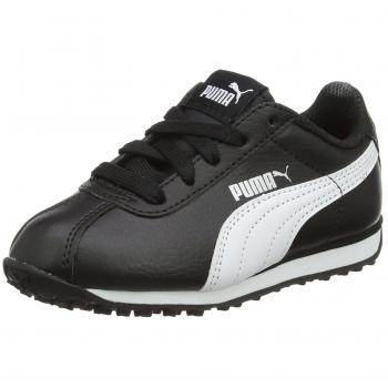 Puma Kids Turin PS Trainers, Black White, 12 UK