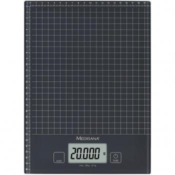 Medisana KS 240 - Báscula Digital de cristal XL con funciones de tara y memoria, color negro