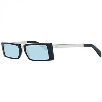 Emilio Pucci Women's Black Rectangle Sunglasses with Turquoise Lenses, One Size