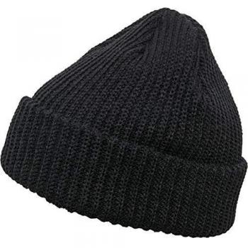 Black Flexfit Unisex Ribbed Beanie