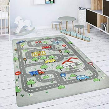 Alfombra Infantil Carretera Gris 80x150 cm Paco Home