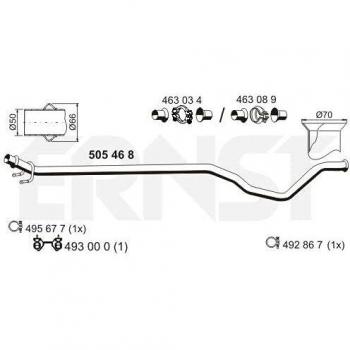 Tubo de escape ERNST 505468 para Peugeot 307 Break