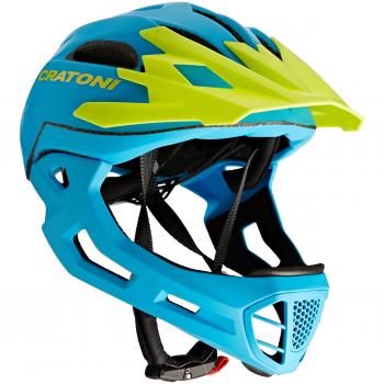 Cratoni C-MANIAC, Cascos multiuso, Casco de biclieta, azul-amarillo, Tamaño: L/XL