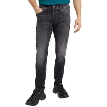 Jeans Slim Fit G-Star Raw 3301 en negro desgastado, tamaño 30/L32, diseño de 5 bolsillos y con elastano