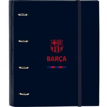 Carpeta Safta F.C. Barcelona 4 Anillas de 35mm con Recambio A4, 80g/m², 100 Hojas Cuadriculadas 5x5, Con Goma Elástica