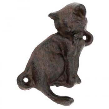 Percha Gato Vintage de Hierro Colado con 1 Pomo - 10x9x4 cm - Signes Grimalt