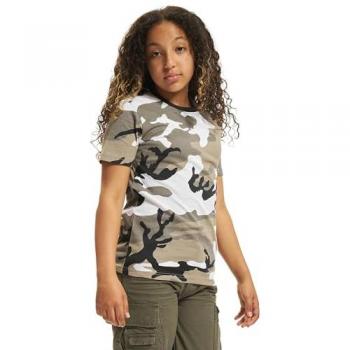 Camiseta Brandit Infantil - Camuflaje Woodland - Tallas 134/140 a 170/176 - Para Niñas y Niños