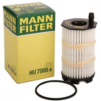 Original MANN-FILTER Filtro de aceite HU 7005 X – Set de filtro de aceite juego de juntas – Para automóviles