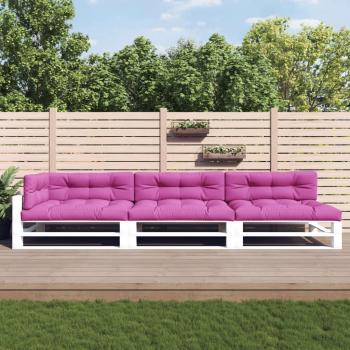 Cojines para palets 7 piezas tela rosa