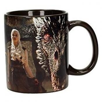 SD toys Game of Thrones Taza con Diseño Dragón & Daenerys, Cerámica, Negro, 10x14x12 cm