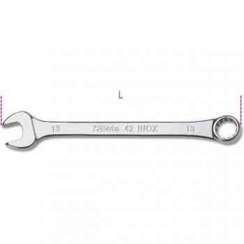 Stainless Steel Combination Wrench with Fixed Jaw and Offset Star Head 14 x 14mm