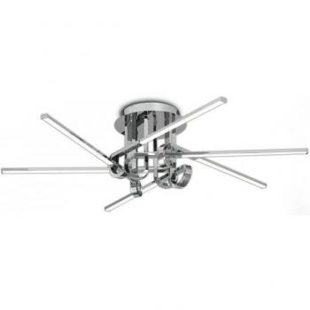 Plafón LED integrado de 6 brazos cromo CINTO