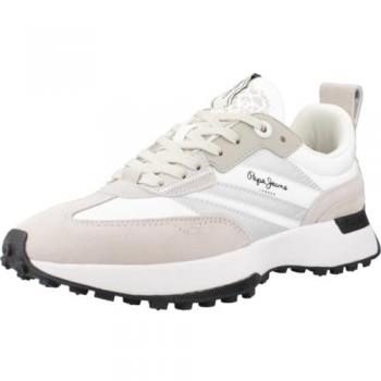 Zapatillas Bajas Mujer Pepe Jeans PLS60020 Lucky Top Blanco Beige Gris 37-38 EU