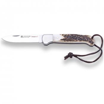 Navaja de Caza Joker Canguro I NC129, Hoja 8,5 cm, Acero MOVA, Cachas en Asta de Ciervo, Multiusos para Pesca, Caza, Camping y Senderismo