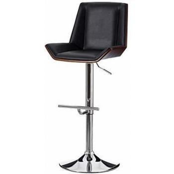Taburete Alto Giratorio Negro Polipiel de 96x50x53 cm - LOLAhome