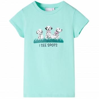 Camiseta infantil verde menta claro 140