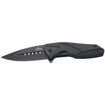 Navaja Third K2774BK con mango de ABS negro y hoja de acero inoxidable de 9 cm en color negro, incluye clip
