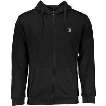 Sergio Tacchini Black Cotton Zip-through Hoodie for Men - Size M