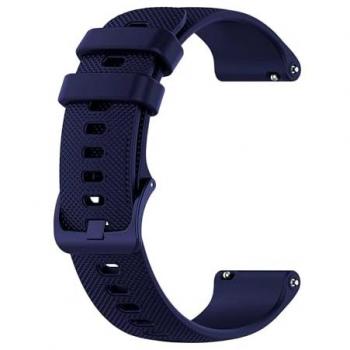 Correa de Silicona Ociodual Compatible con Amazfit GTS (4-3-2-2e), Forerunner (245-645), Galaxy Watch (5-4 Classic), 20mm, Color Azul Oscuro
