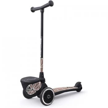Patinete Triciclo Scoot & Ride Highwaykick 2 Lifestyle con Almacenamiento Cerrado y Diseño Brown Lines