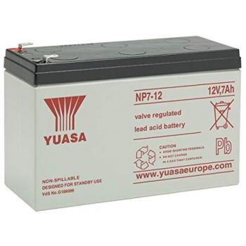 Batería Yuasa NP7-12 12V 7Ah AGM de plomo ácido con terminales Faston 4,8 mm, tipo industrial