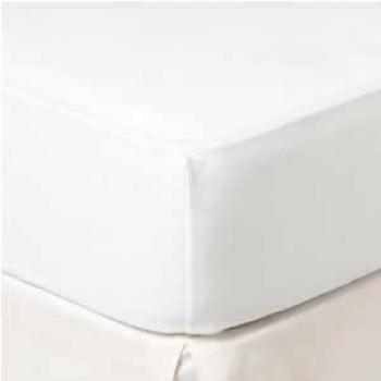 Sábana Bajera Ajustable Blanca 100% Algodón Percal 200 Hilos para Cama de 105 x 190/200 con 4 Puntos de Ajuste