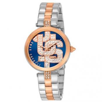 Just Cavalli Glam Chic Men's Analog Watch - Rose Gold Stainless Steel with Blue Dial