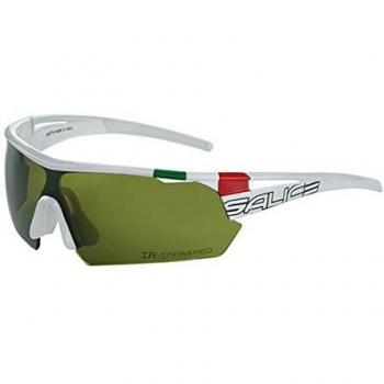 Salice 006 ITA IR White Standard Men's Sunglasses with Green Lenses