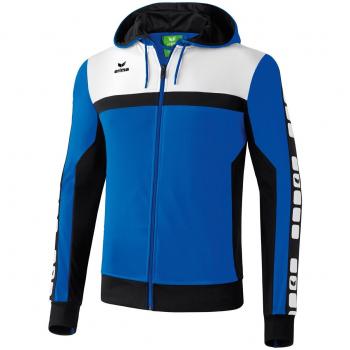 Erima Sportsjacke 5-Cubes Trainings mit Kapuze - Chaleco de fútbol para niño, color azul, talla 128 cm
