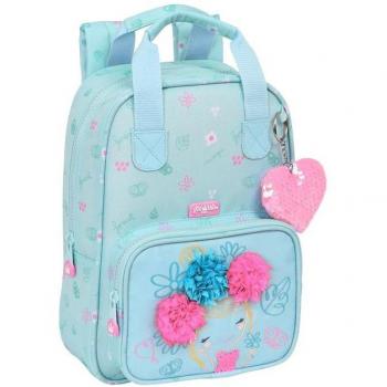 Mochila Infantil Adapt. Asas Reciclado Glowlab Kids 'Cute Doll' 20x28x8cm - Safta