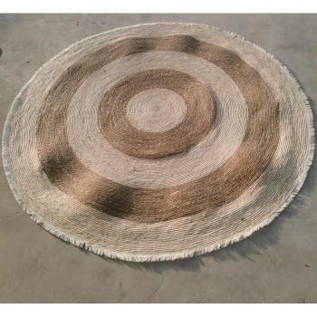 Alfombra DKD Home Decor Beige Natural Boho 200 x 200 x 1 cm