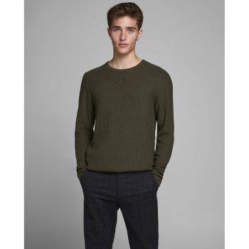 Jersey de hombre verde con cuello caja