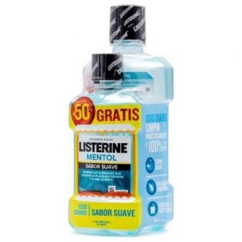Listerine Zero Alcohol Mentol Suave Enjuague Bucal 500ml + 250ml Pack Promocional