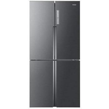 Haier Cube HTF-458DG6 - Frigorífico americano, 468 litros, Motor inverter, Antibacterias UV ABT, Dispensador de hielo, Total No Frost, Clase F, Inox, grey, 180,4x83,3x66,6cm