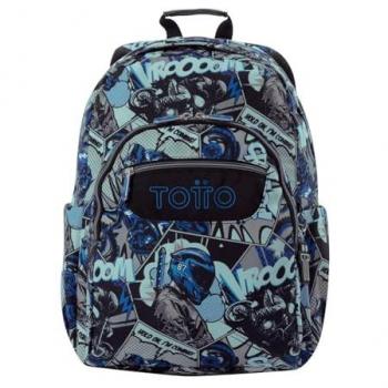 Mochila Escolar Adaptable a Carro TOTTO Acuareles Modelo Motto, Capacidad 20 L, Bolsillo para PC de 14, Bolsillos para Botella, Espaldar Ergonómico con Flujo de Aire,