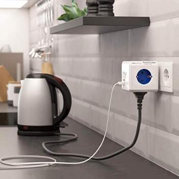 PowerCube Original con 4 Tomas de Corriente y 2 Puertos USB en Color Rojo/Blanco