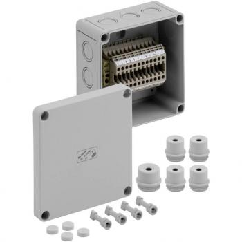 Spelsberg RK 4/12-12x4qmm - Surface mounted terminal box, Serial terminal enclosure, Dimensions: 130 x 130 x 75 mm, Material: Plastic, Color: Grey, Quantity: 1 pc