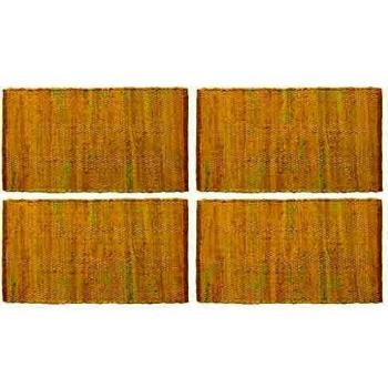 vidaXL 4x Manteles Individuales Tela Lavables Algodón Trenzado Diseño Estilo Chindi Original Conjunto Set Salvamanteles Mesa Comedor Cocina Crema