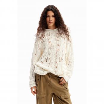 Jersey Desigual oversize calados blanco