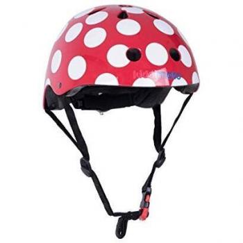 KIDDIMOTO Casco Bicicleta Completamente Ajustabl - Bici Casco para Infantil y Niños para Patinete, Ciclismo, Scooter, Bicicleta de Equilibrio y Monopatin - Puntos Rojos - S