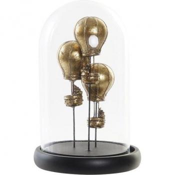 Figura decorativa de resina y cristal DKD Home Decor, color negro y dorado, dimensiones 14 x 14 x 22 cm