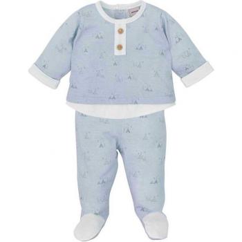 Conjunto de bebé niño de camiseta y polaina con estampado en color azul