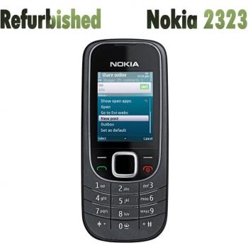 Teléfono Móvil Nokia 2323 Classic GSM Refurbished Desbloqueado Original con 1 Batería y 1 Cargador Negro