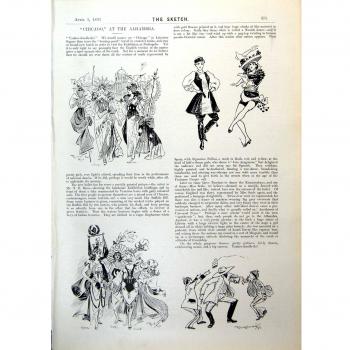 La Impresión Victoriana Antigua Original Vieja Chicago Alhambra Vistió el Frasco de los Bailarines de las Señoras Que Lanzaba 1893 575G616