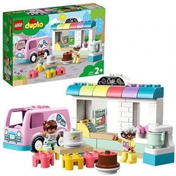LEGO DUPLO Town - Pastelería, Juguete de Construcción de Local con Pasteles y Vehículo de Reparto, Incluye dos Figuras para Recrear Escenas de la Vida Cotidiana, a Partir de 2 Años