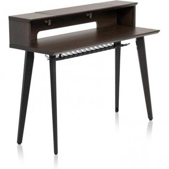 Gator Frameworks Elite 61-Key Keyboard Desk in Dark Walnut Brown